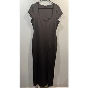 Womens Derek Heart Long Dress Shorts Sleeve Size XL  Black